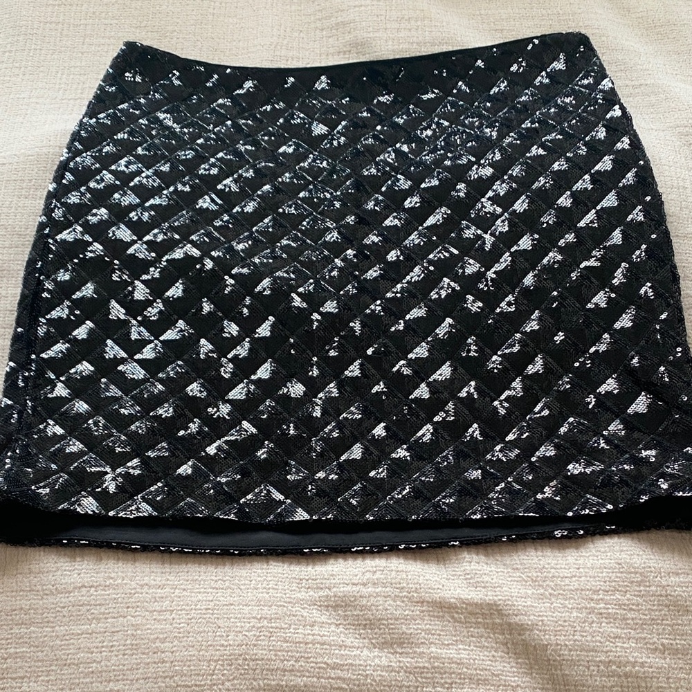 Banana Republic Black and Silver Mini Skirt